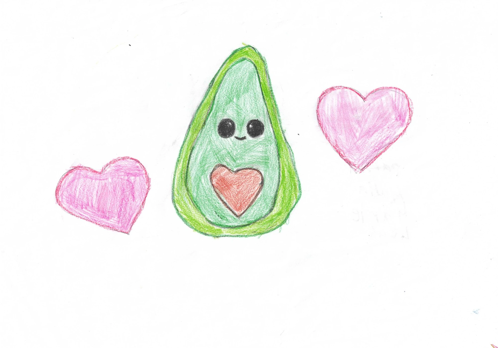 Meine Zeichnung einer Avocado mit Herzen