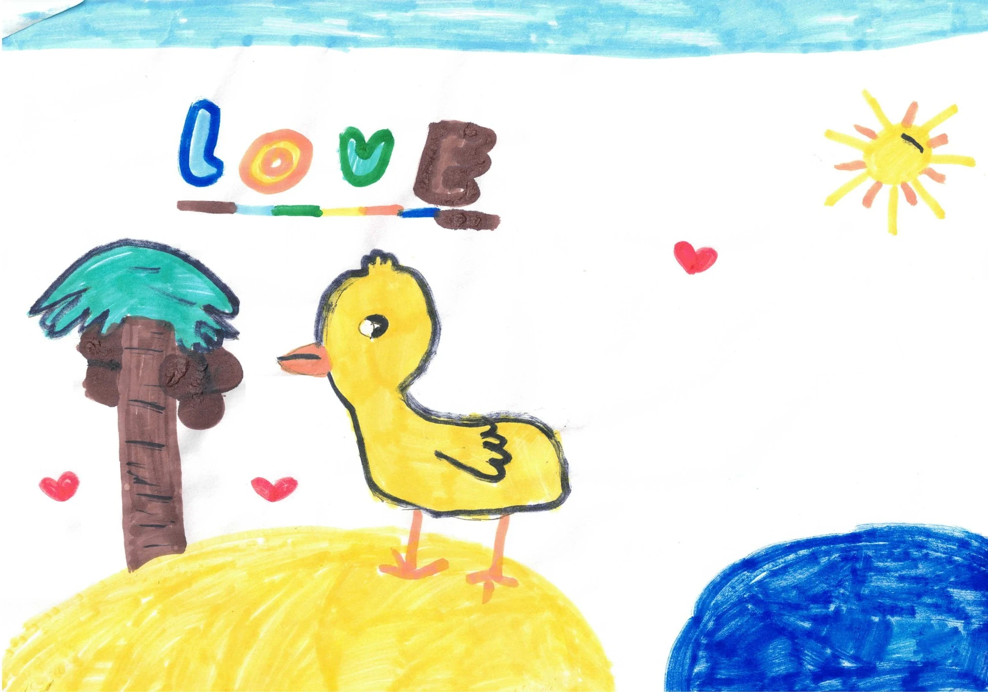 Meine Zeichnung einer Ente am Wasser